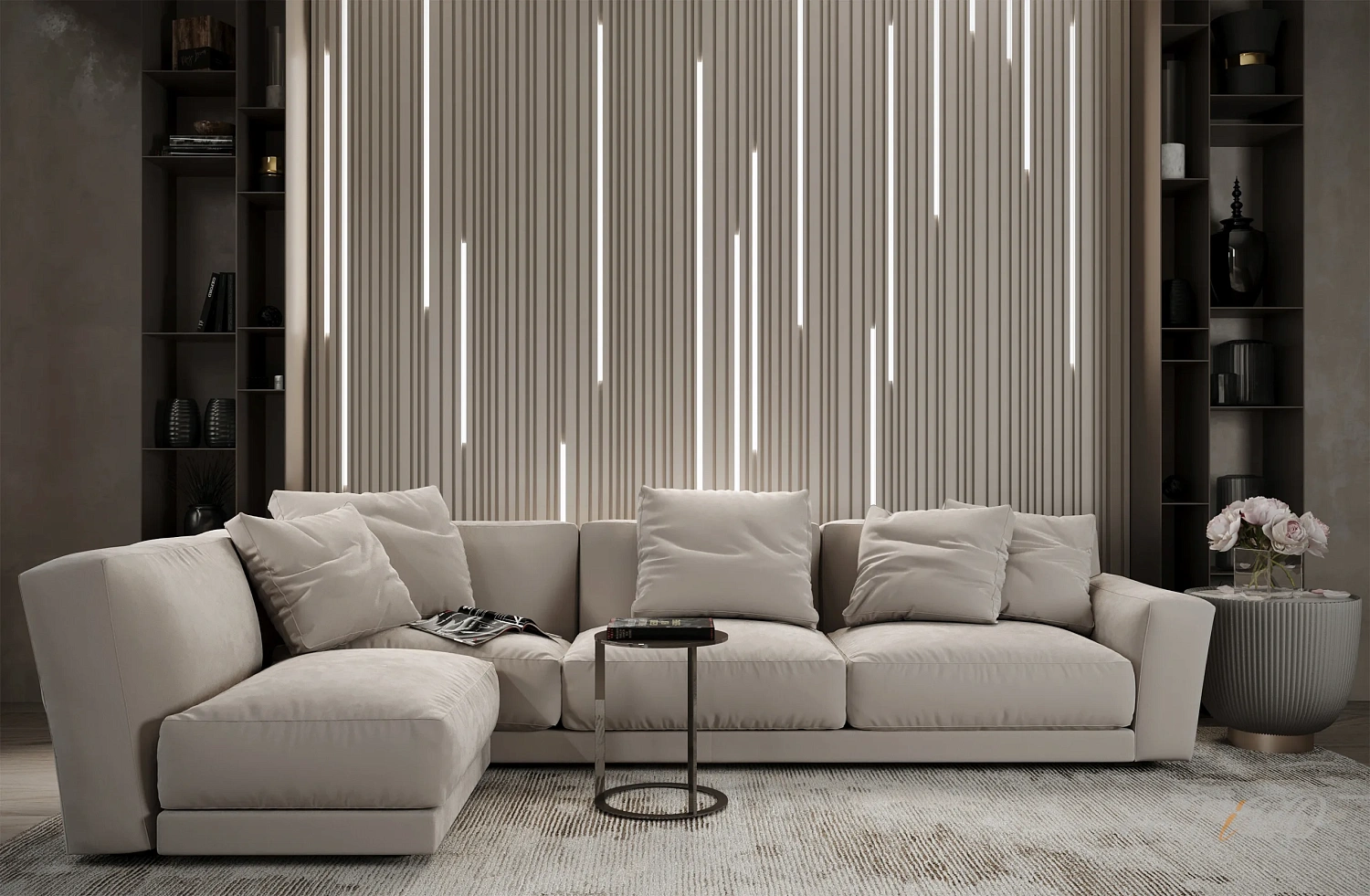 Гипсовая 3D панель EViRO Barcode + LED